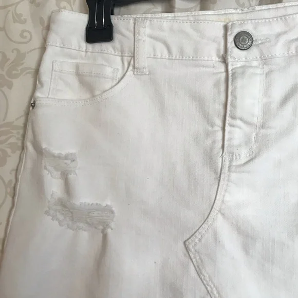 Hippie Girl Big Girls White Regular Rise Denim Skirt Size 14 - Picture 3 of 4
